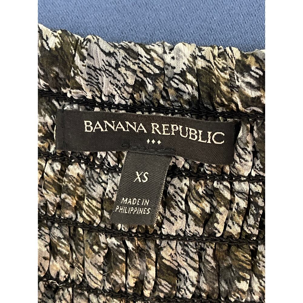 Banana Republic Black Grey White Wide Elastic Band‎ Lined Flowy Skirt XS - Picture 3 of 8